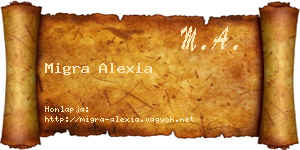 Migra Alexia névjegykártya